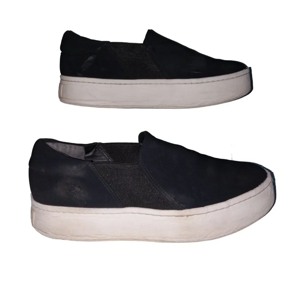 VINCE – Warren Black Slip-On Platform Sneakers Women’s 7.5M – well loved